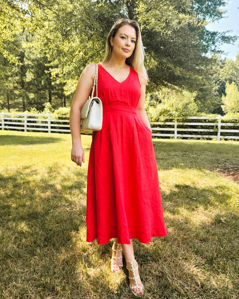 vestido rojo con tacones